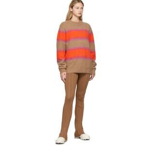 Trunk Project Pants Womens Small Lounge Flare Leggings Ribbed Brown Quiet Luxury